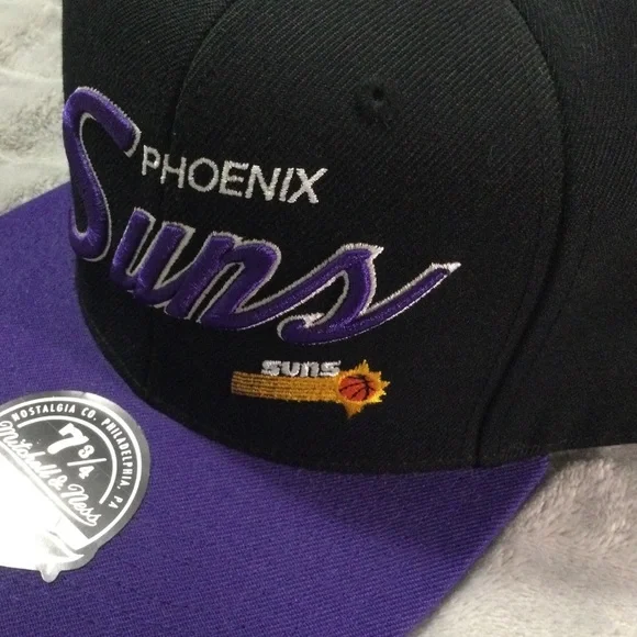 Mitchell & Ness Phoenix Suns Black and Purple Fitted Hat - Picture 2 of 9
